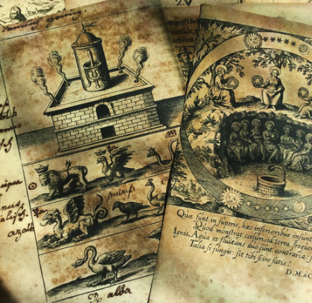 Dark Magic & Occult Themed Decorative Paper – Vintage-Style Material for Journaling and Flat-Lay Photography