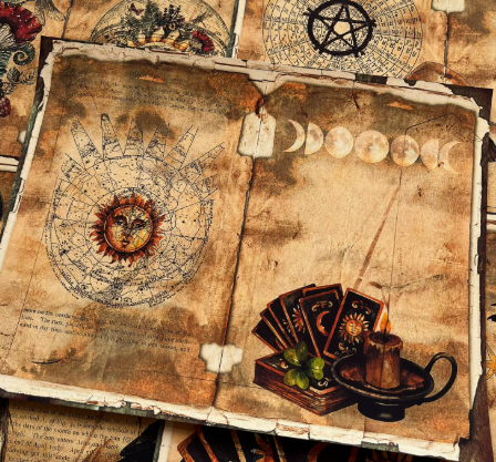Vintage "Book of Shadows" Background Paper – Decorative Props for Art Journals, Witchy Themes, and Photography - Image 5