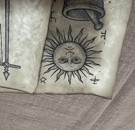 Vintage-style magical wall decal paper with distressed, ragged edges (12 sheets)