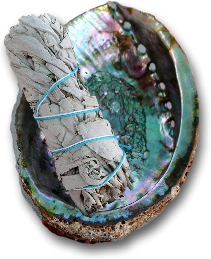 Happy Home Energy Kit - White Sage Smudge Stick Bundle for Burning, Smudges, Incense with Abalone Shell - Image 5