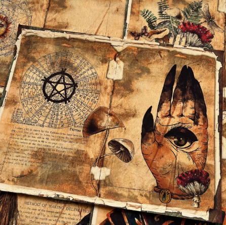 Vintage "Book of Shadows" Background Paper – Decorative Props for Art Journals, Witchy Themes, and Photography - Image 3