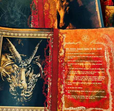 Red Satan/Demon-Themed Material: Vintage Dark Magic Scrapbook Decoration & Photography Background Paper (Copy) - Image 4