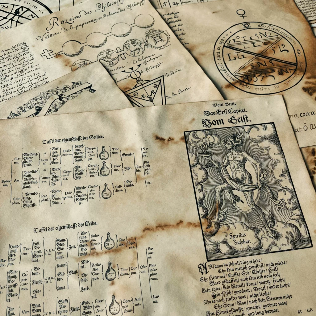 Dark Magic Themed Materials: Vintage-Style Coffee-Dyed Paper for Journaling, Distressed Decor, and Flat-Lay Photography Backgrounds