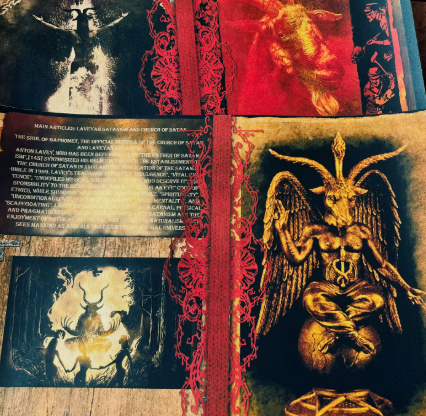 Red Satan/Demon-Themed Material: Vintage Dark Magic Scrapbook Decoration & Photography Background Paper (Copy)