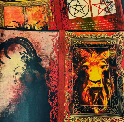 Red Satan/Demon-Themed Material: Vintage Dark Magic Scrapbook Decoration & Photography Background Paper (Copy) - Image 2