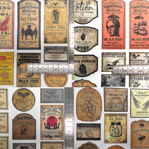Harry Potter-style potion bottle labels (set of 4)—self-adhesive, vintage-style magic potion labels (shipped in assorted sizes).
